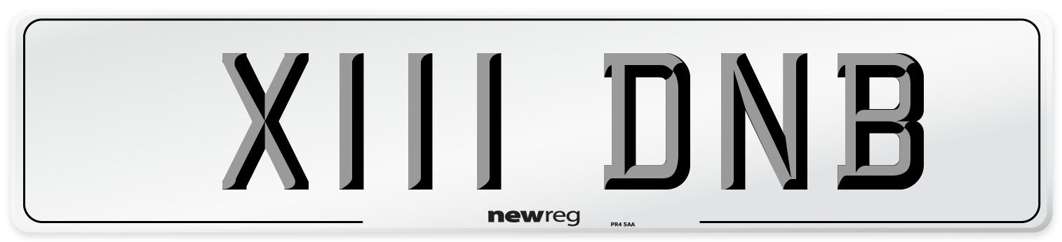 X111 DNB Number Plate from New Reg